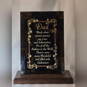 Elegant Black and Gold Vintage Dad Dedication Plaque